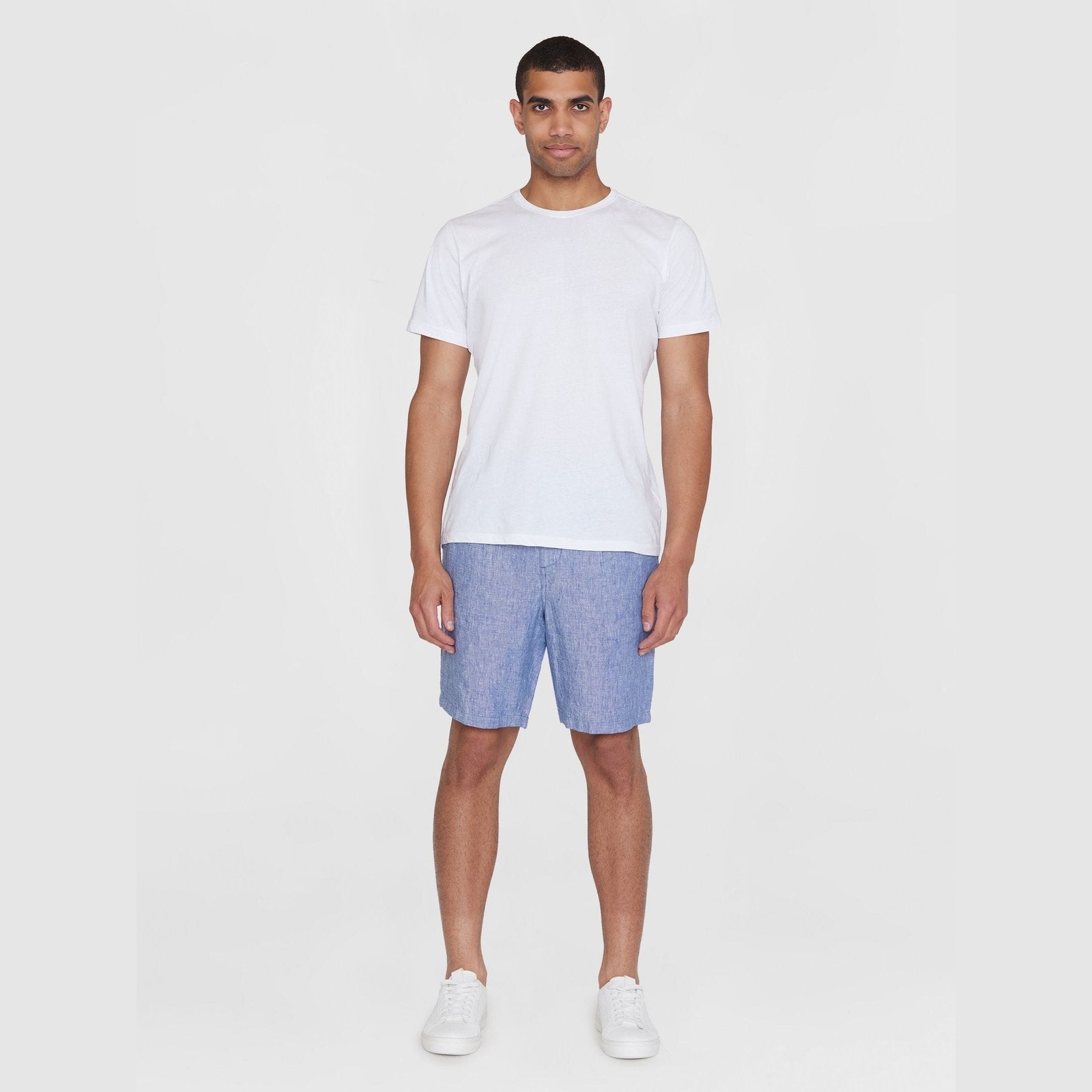 Knowledge Cotton Apparel M FIG Loose Linen Shorts Moonlight Blue