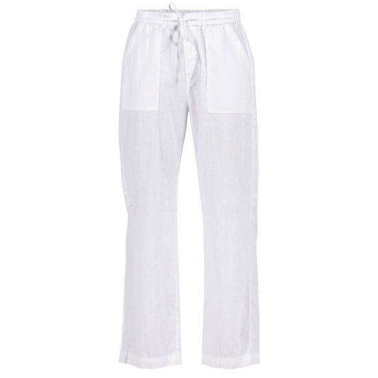 Blue Sportswear W Jasmine Cotton Linen Trousers  White