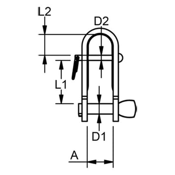 Blue Wave Nøgle sjækel med pind Rustfri