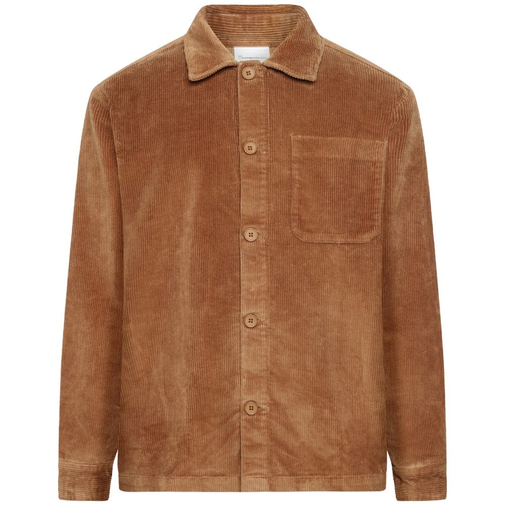 Stretched 8-wales corduroy overshirt - Apple Cinnamon