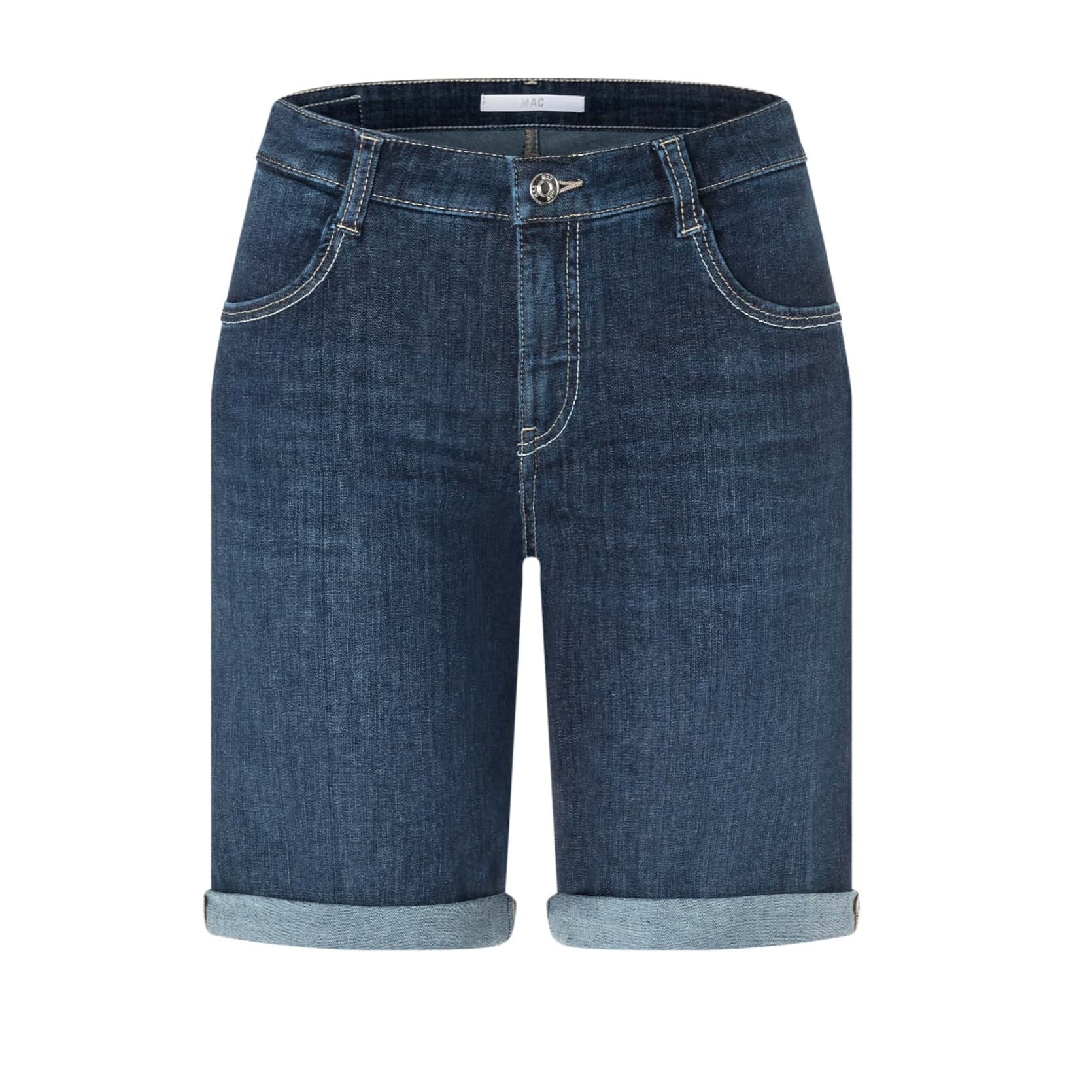 Mac Jeans Women's Shorty Dark Ocean Wash Denim Shorts 2387 90 0393 D863 main image 1