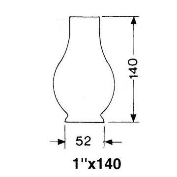 DHR Lampeglas 1" x 140mm