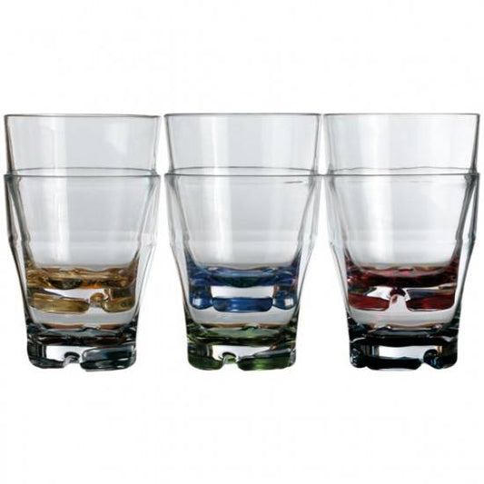 MB Stablebare Vandglas med farvet bund 330 ml, 6stk