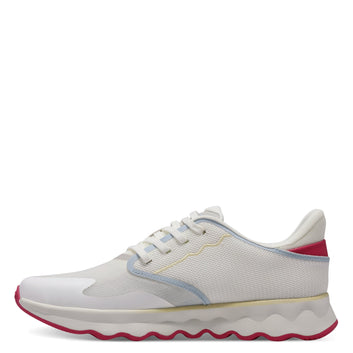 Tamaris Lace-Up Sneakers White Comb