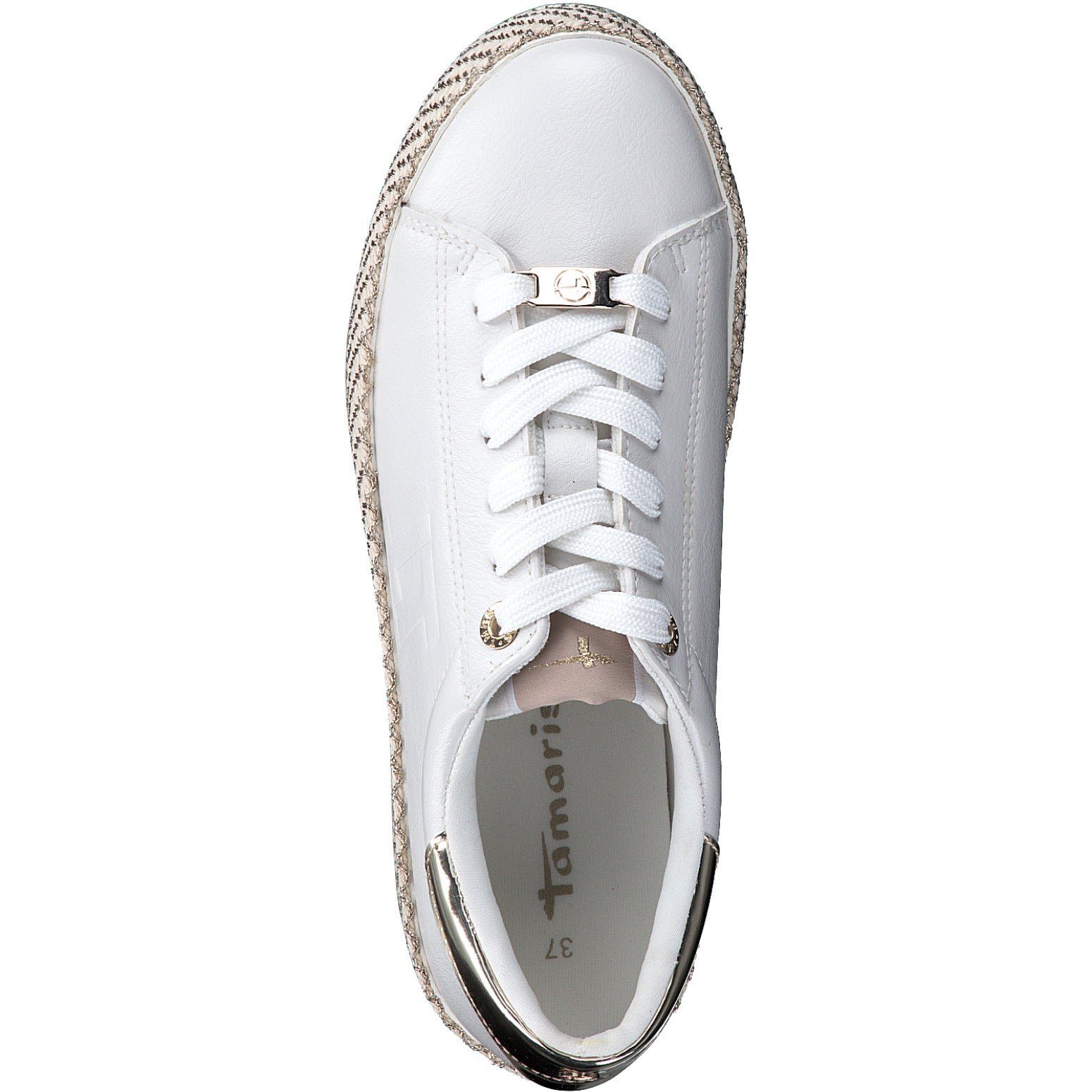 Tamaris W Sneaker Med Guld Detaljer Hvid