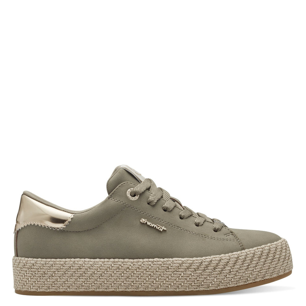 Tamaris W Sneaker Med Guld Detaljer Sage