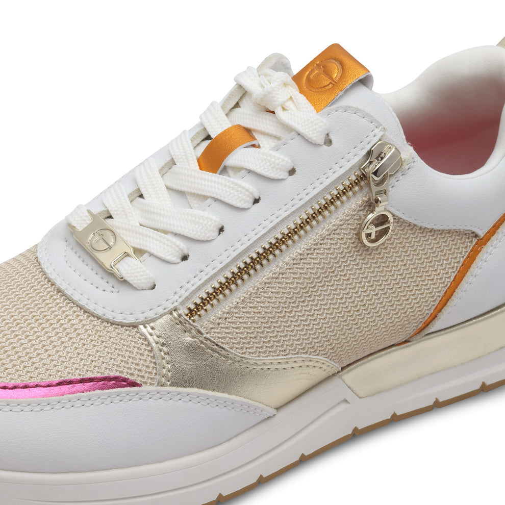 Tamaris Essentials Lace-Up White/Light Gold