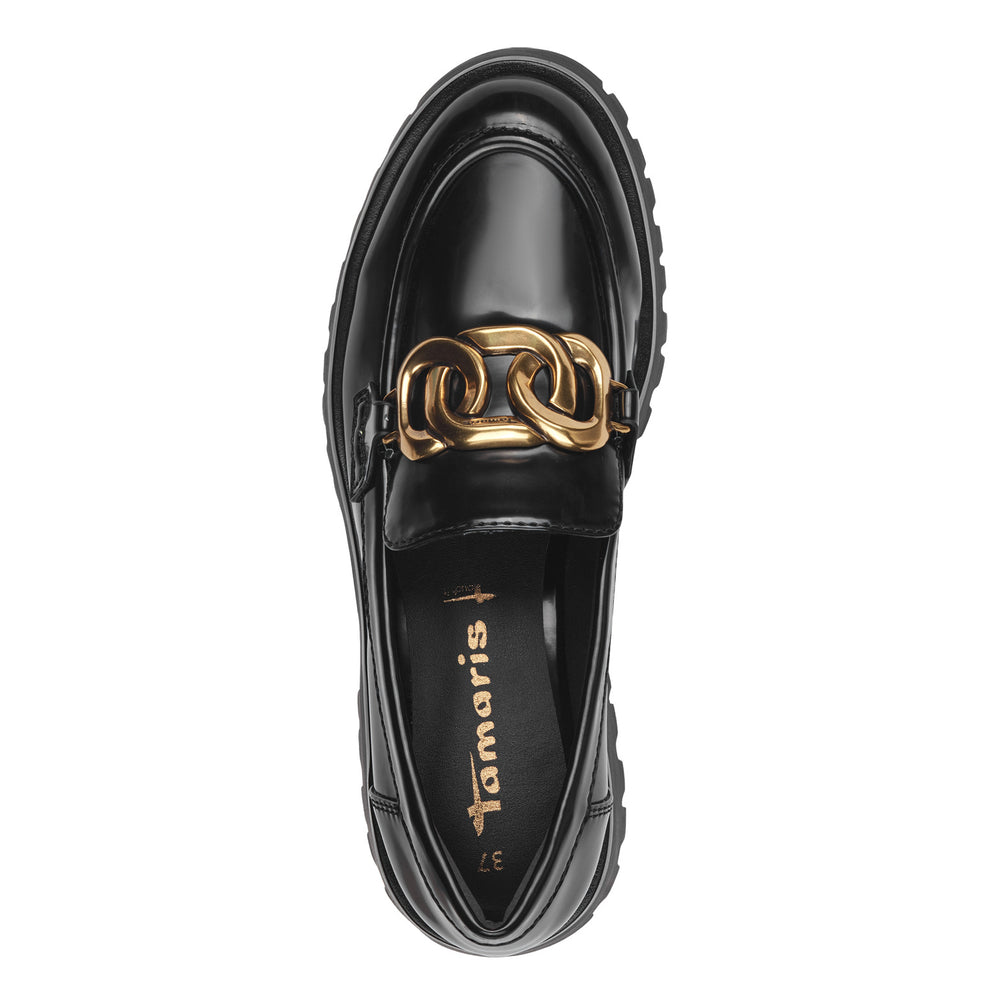 Tamaris W Loafer med Guldspænde Black Brush