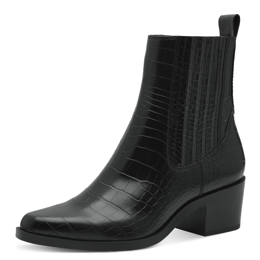 Tamaris W Støvle m Croc Structure Black