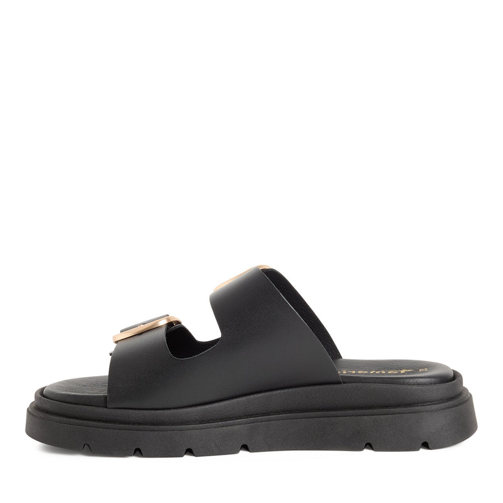 Tamaris Touch-It Women Slides Black Leather
