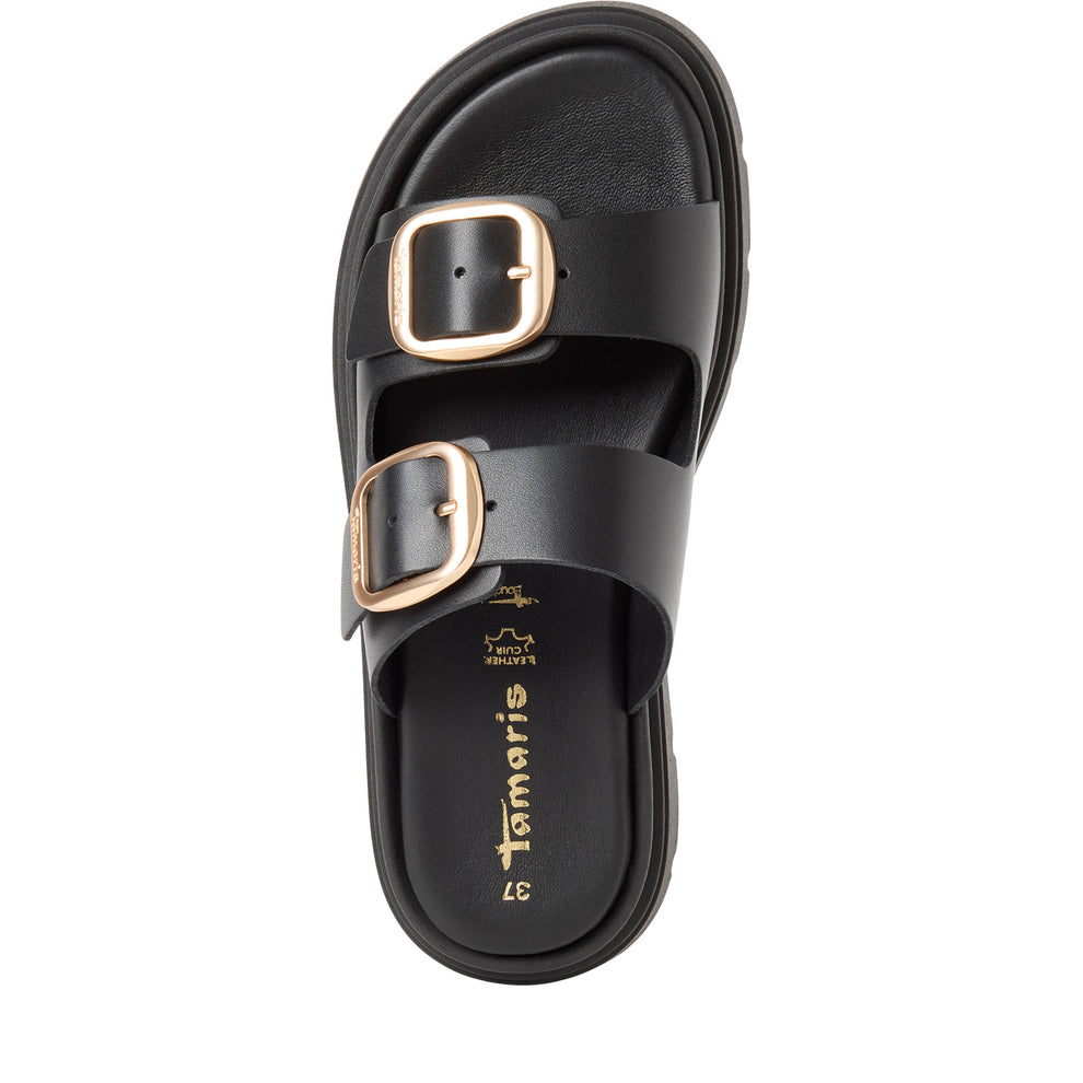 Tamaris Touch-It Women Slides Black Leather