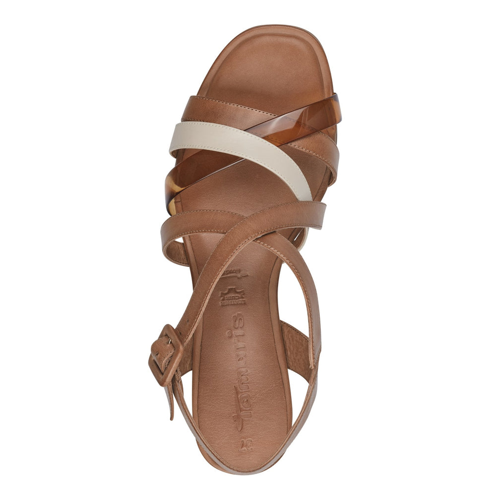 Tamaris W Høj Læder Sandal Cognac