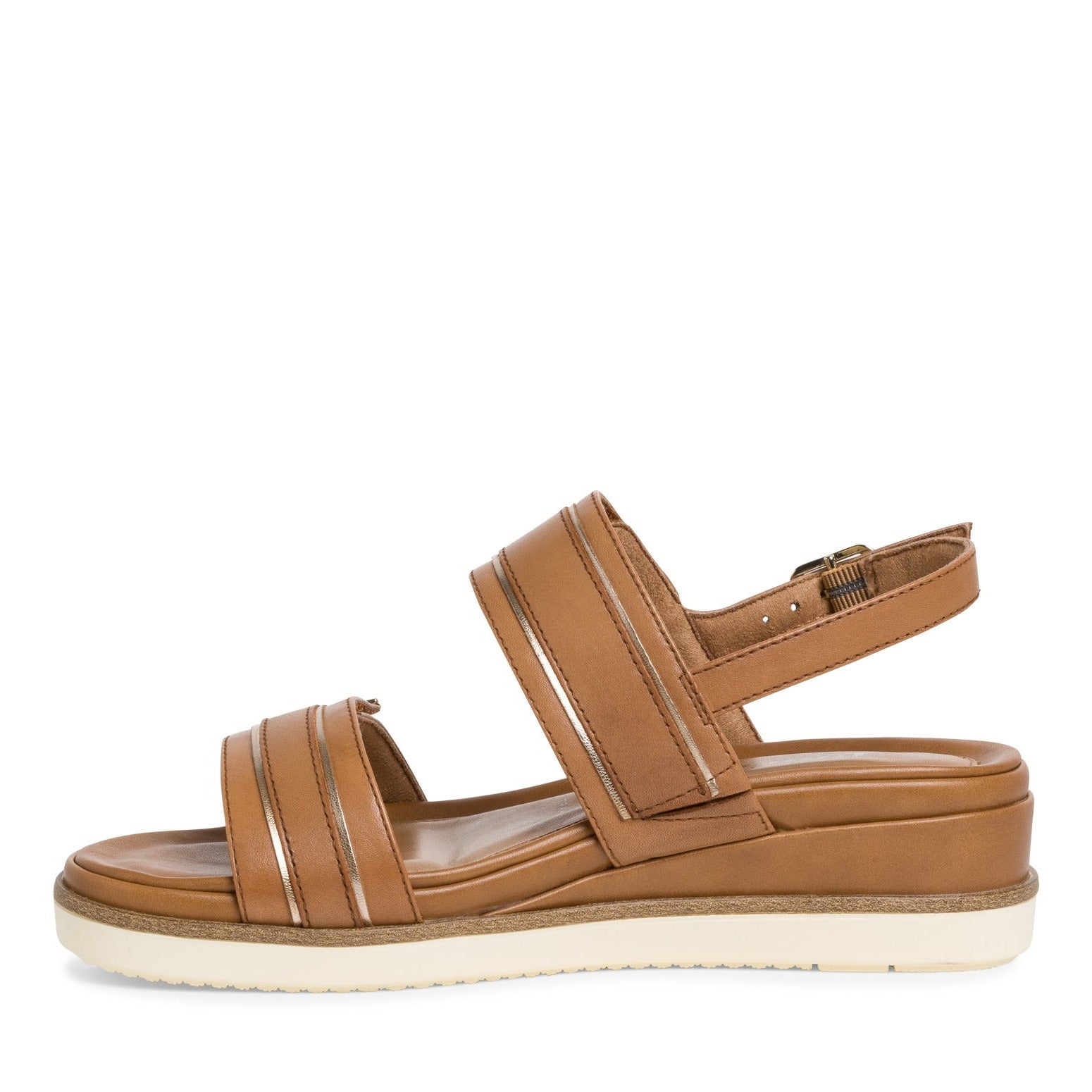 Tamaris W Sandal med Gulddetaljer Camel