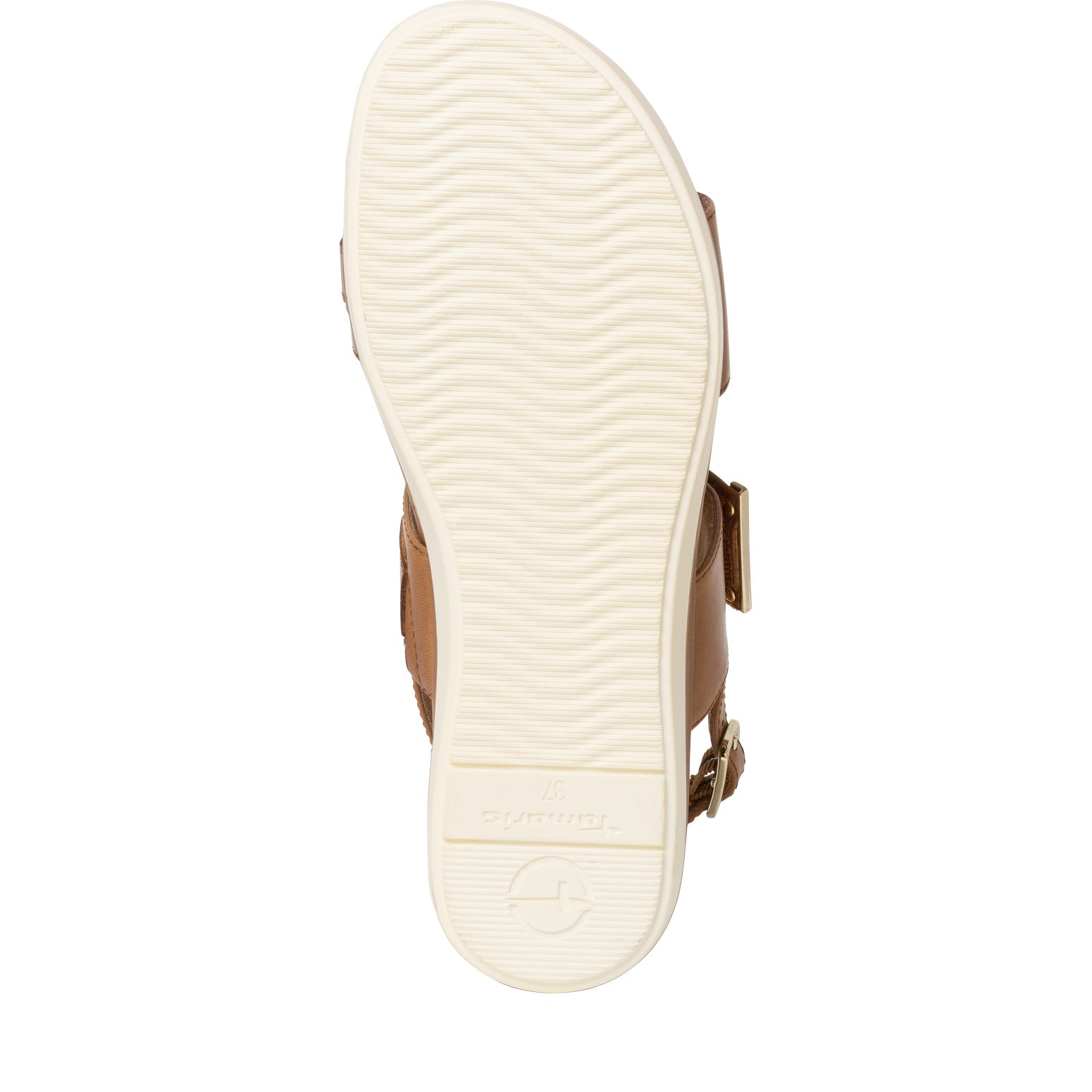Tamaris W Sandal med Gulddetaljer Camel