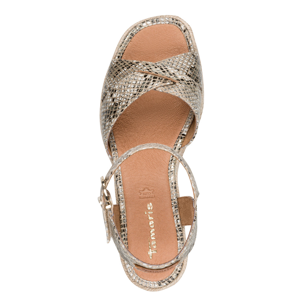 Tamaris Essentials  Women Sandals Beige Snake