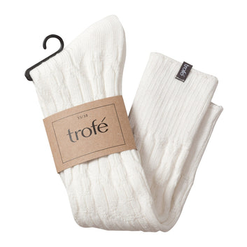 Trofé W Knæstrømpe Flettet Off White