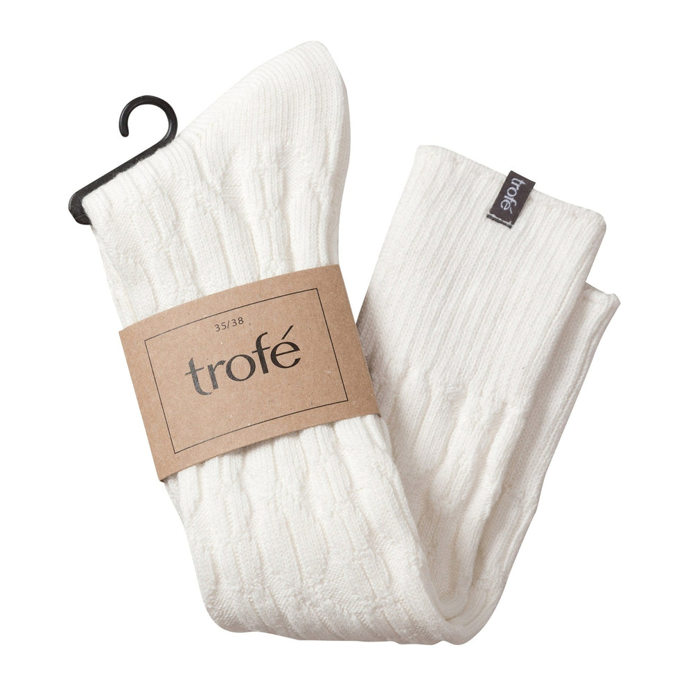 Trofé W Knæstrømpe Flettet Off White