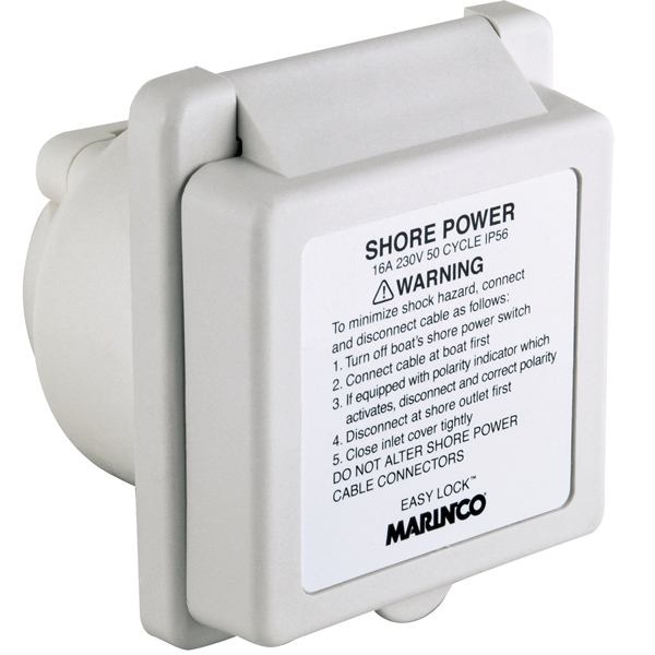 Marinco landstrømsstik firkantet, 16 Amp