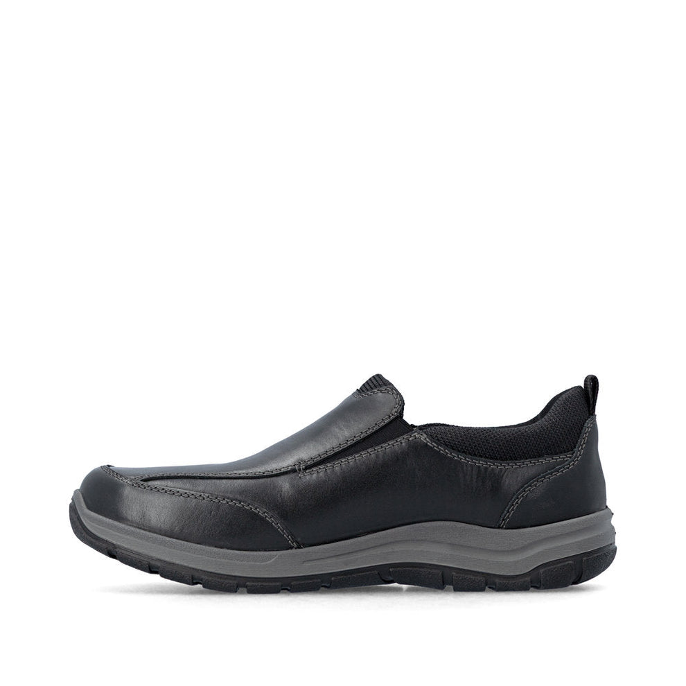 Rieker M Sko Leather Slip-On Black - 03658-00