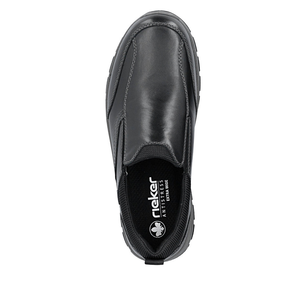 Rieker M Sko Leather Slip-On Black - 03658-00