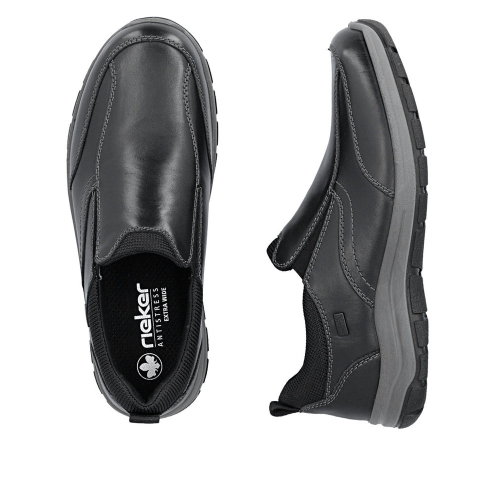 Rieker M Sko Leather Slip-On Black - 03658-00