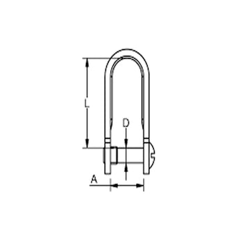 Blue Wave D-Sjækel med Kærvbolt, Rustfri
