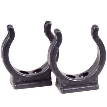 Sort Nylonclips med Indvendig Skruehul, 2 stk.
