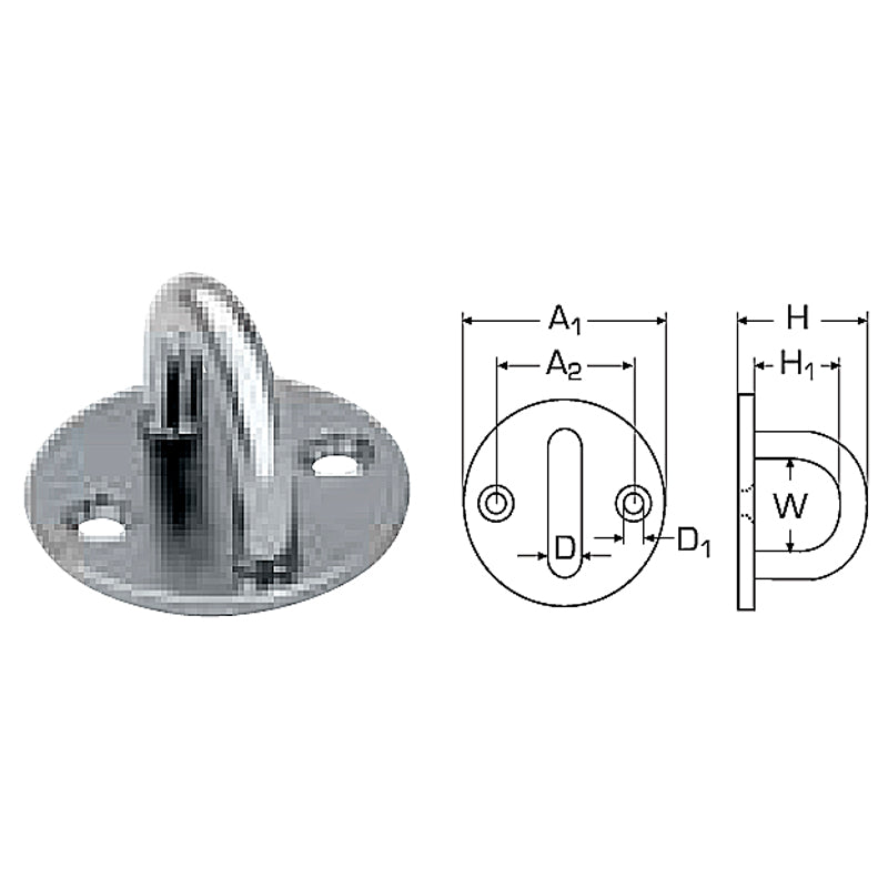 Øjeplade rustfri rund