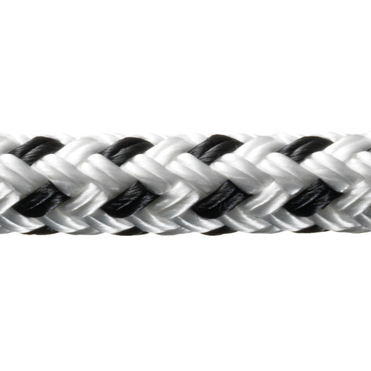 Robline Rio Fortøjningsline Hvid/Sort  - 1 mtr