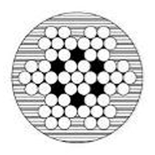 Stålwire rustfri 7x7 forhudet transparent
