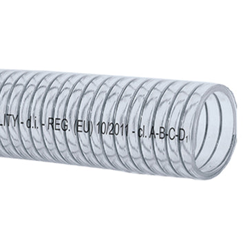 Klar slange med stålspiral food quality Ø12 mm