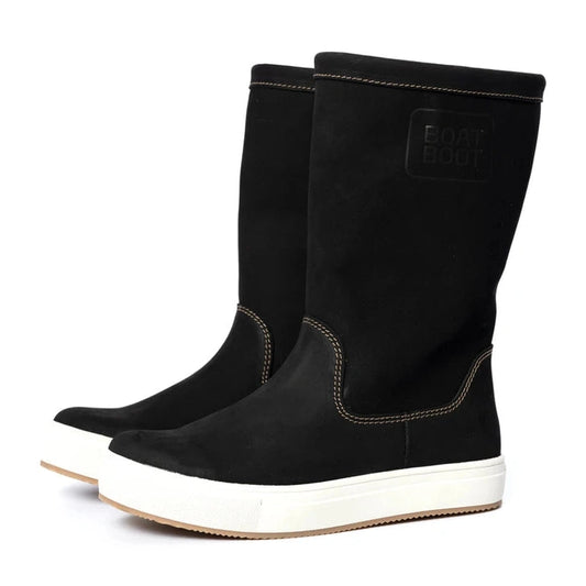Boat Boot None Lace Black Leather Sejlerstøvler Black