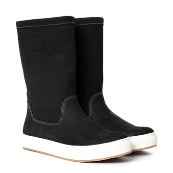 Boat Boot None Lace Black Leather Sejlerstøvler Black