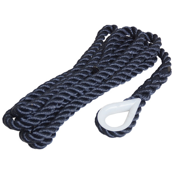 Robline fortøjningstov 3 slået m/kovs navy, 12mm x 2,5m