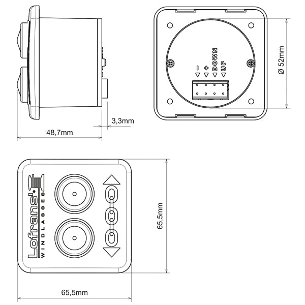 Lofrans touch kontakt op/ned med LED, sort