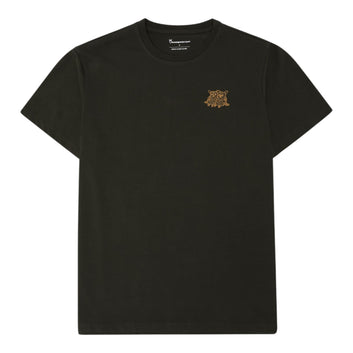 Knowledge Cotton Apparel M Regenerative Organic Cotton Chest Embroidery T-Shirt Gots 1090 Forrest Night