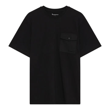 Knowledge Cotton Apparel M Organic Cotton Pocket T-Shirt Gots 1300 Black Jet