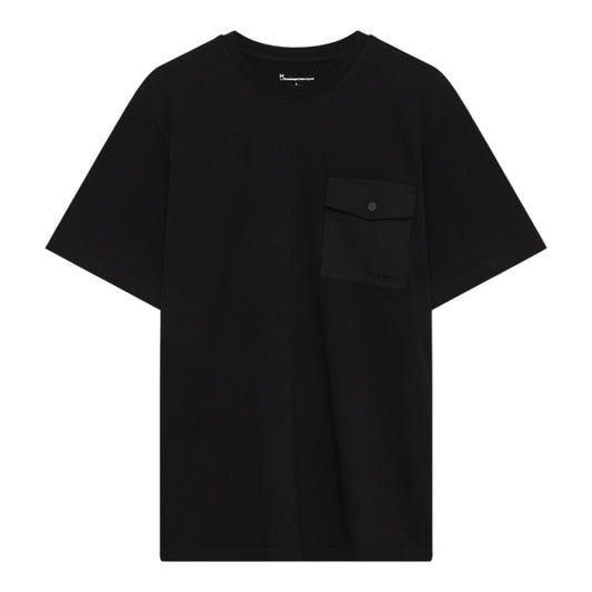 Knowledge Cotton Apparel M Organic Cotton Pocket T-Shirt Gots 1300 Black Jet