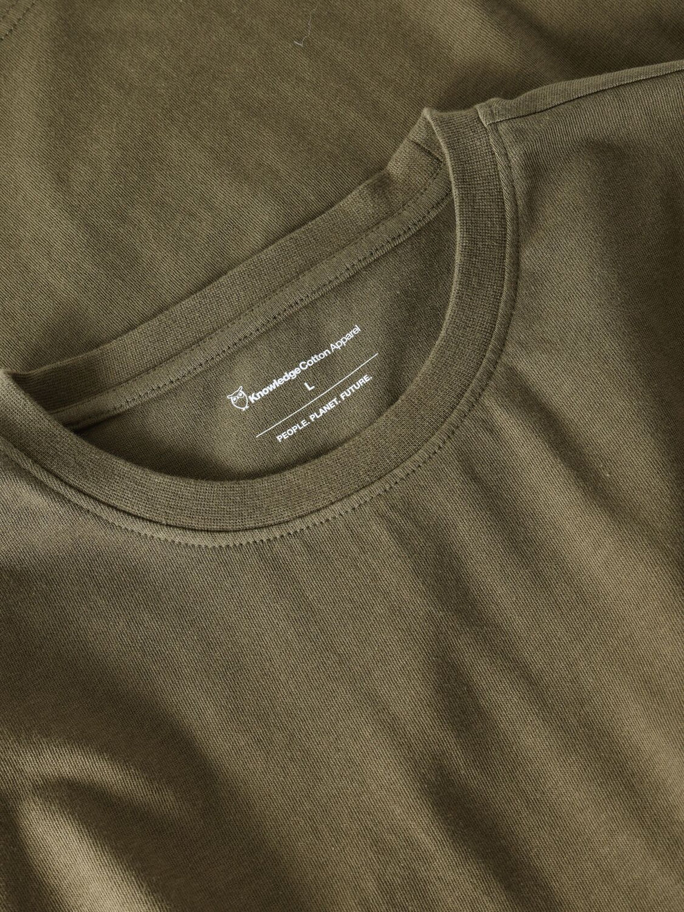 Knowledge Cotton Apparel M Regenerative Organic Cotton Chest Print T-Shirt Gots/Vegan 1068 Burned Olive