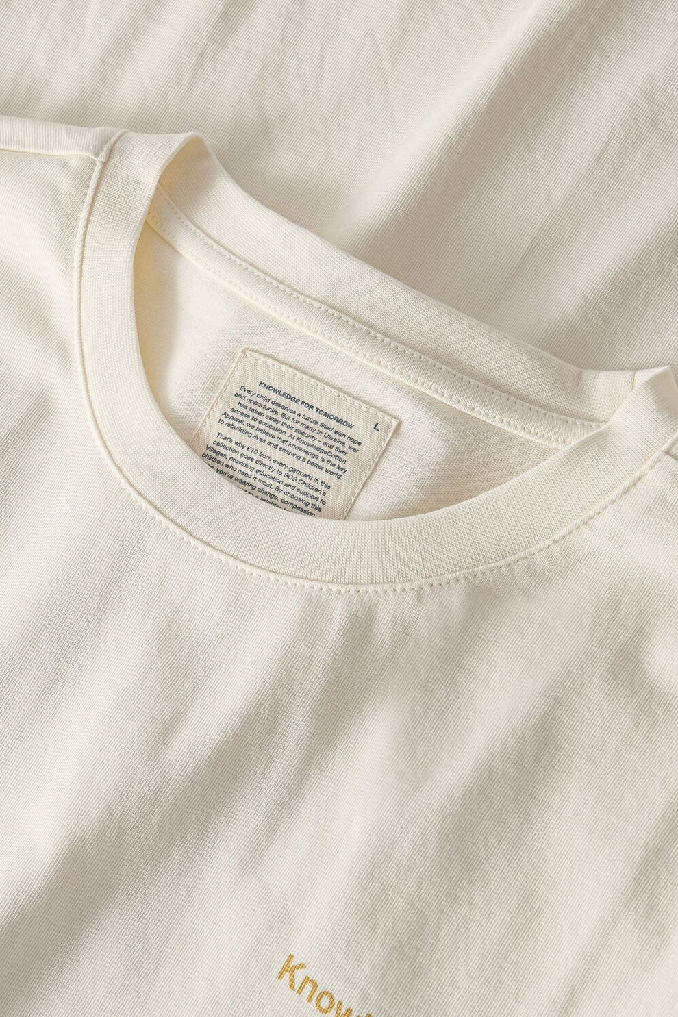 Knowledge Cotton Apparel M Back Print T-Shirt 5004 White Multi