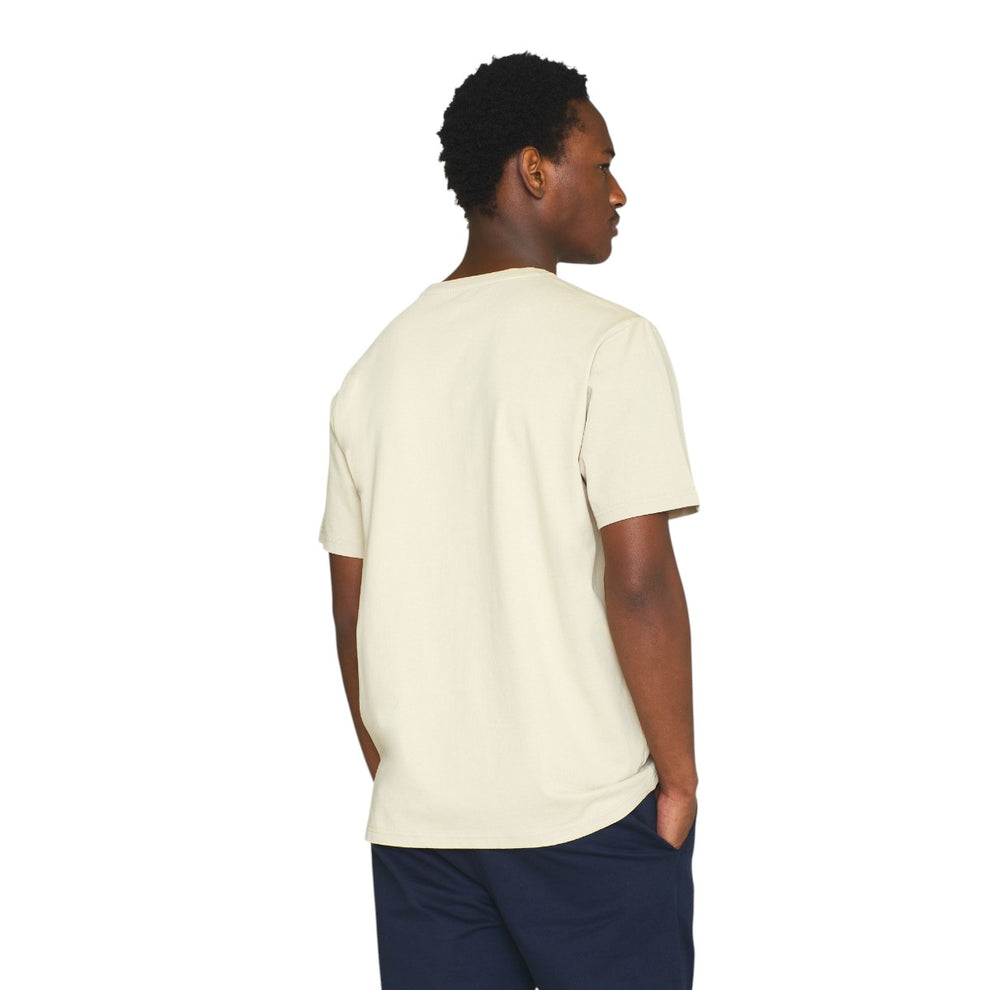 Knowledge Cotton Apparel M Loke Badge T-Shirt 1228 Light Feather Gray