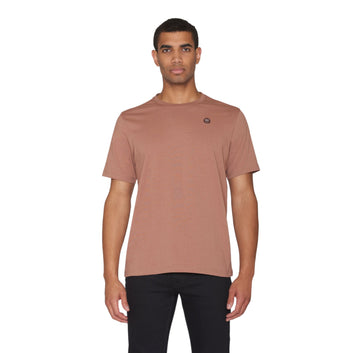 Knowledge Cotton Apparel M Loke Badge T-Shirt 1487 Chocolate Torte