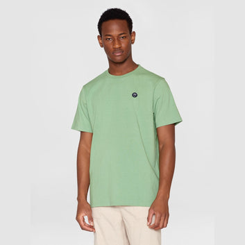 Knowledge Cotton Apparel M Loke T-Shirt Shale Green