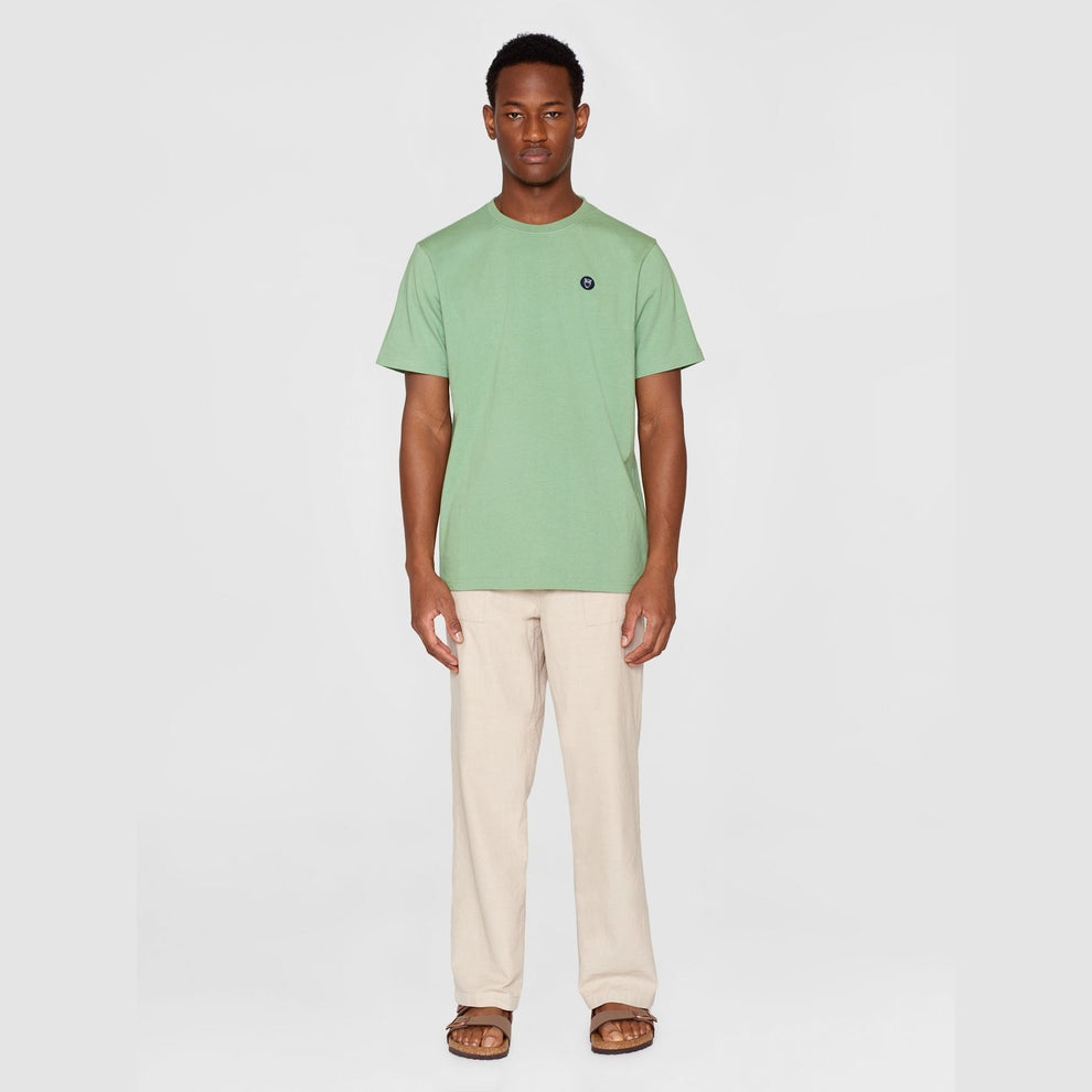 Knowledge Cotton Apparel M Loke T-Shirt Shale Green
