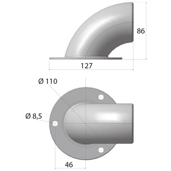 Lofrans kæde indføringsrør til SX2 & 3 ankerspil, Ø110mm