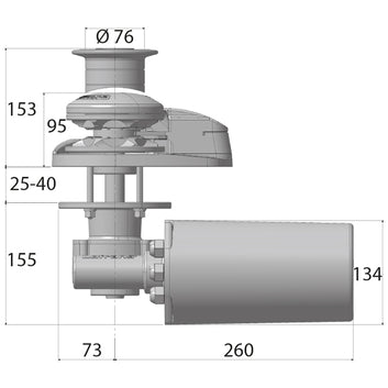 Lofrans X2 ankerspil aluminium 1500W 24V 10mm kæde DIN 766