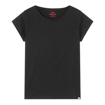 Mads Nørgaard W Fine Jersey Teasy Tee Black