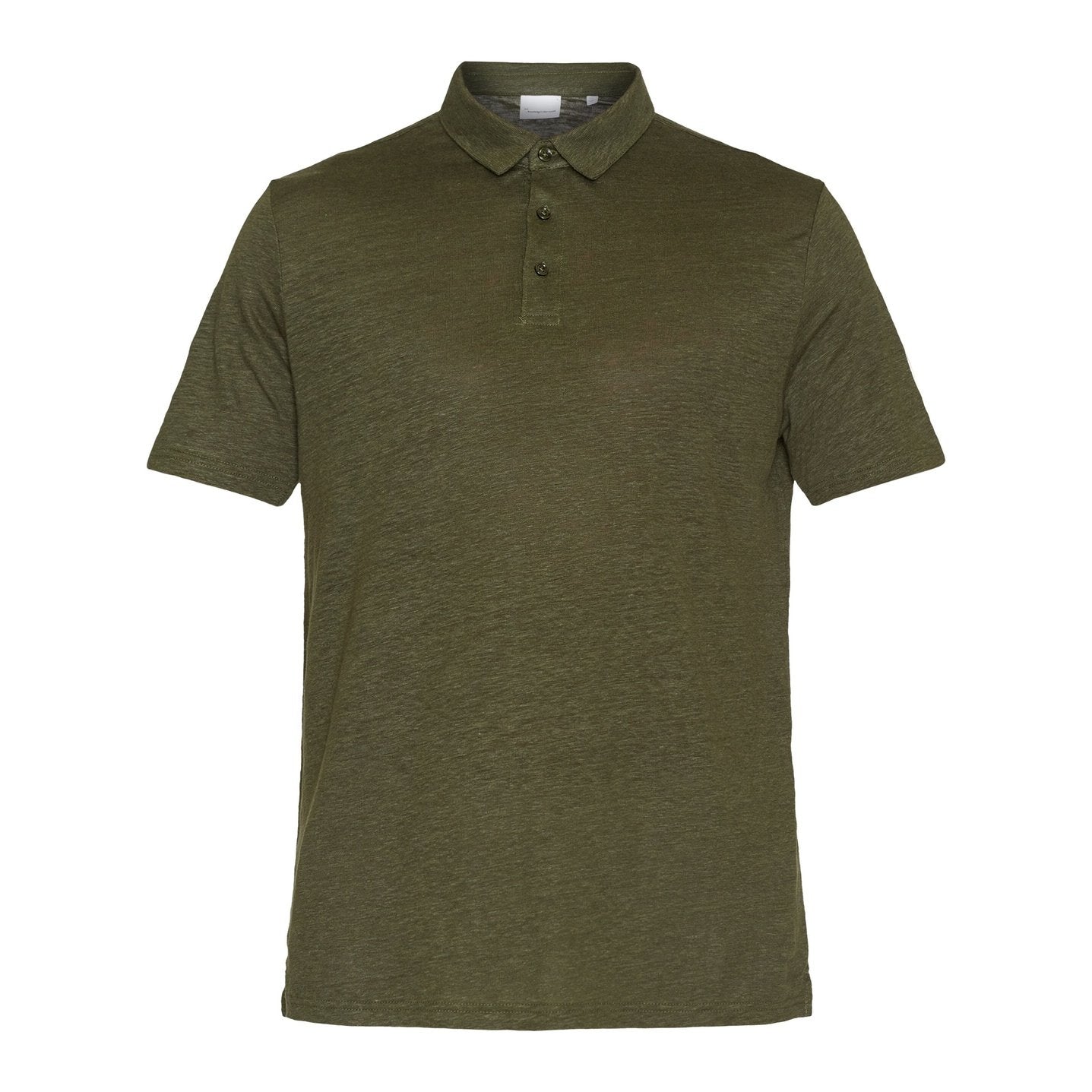Knowledge Cotton Apparel M Regular Linen Polo Forrest Night