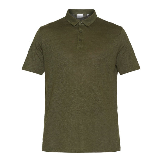 Knowledge Cotton Apparel M Regular Linen Polo Forrest Night