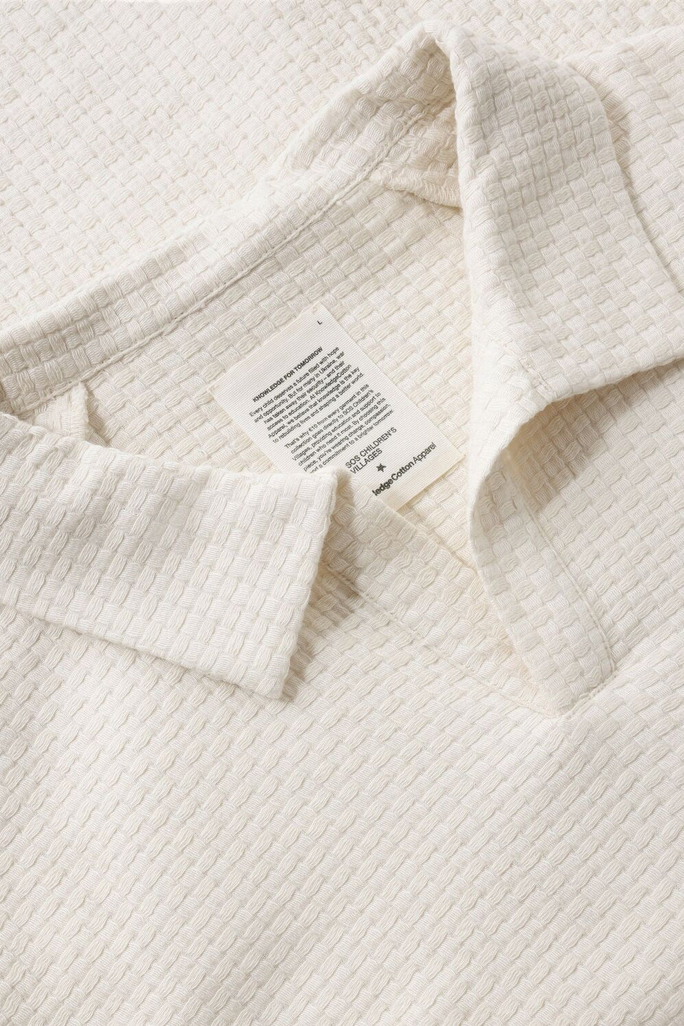 Knowledge Cotton Apparel M Structure Polo 1387 Egret